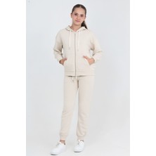 Modanino Kız Çocuk Eşofman Takımı - 3 Iplik Şardonsuz+ Fermuarlu 6-12 Yaş 12757BLT