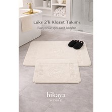 Bikaya Home 2’li Klozet Takımı | Yumuşak Peluş Doku | Kaydırmaz Taban | Kolay Temizlenir | Şık & Konforlu