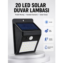 Su Geçirmez IP65 20 LED Solar Sensörlü Bahçe ve Veranda Aydınlatma Yeni Nesil - Lisinya