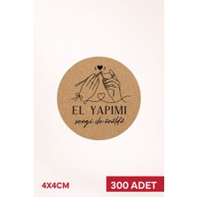 Woisco 300 Adet Teşekkür Etiketi Kraft Sticker, (4X4CM) El Yapımı, Örgü, Paketleme Kargo Etiketi T.no:2