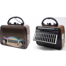 Uravas Store Nostaljik Tasarım Bluetooth / USB / Sd Kartlı Taşınabilir Şarjlı Radyo RT-772
