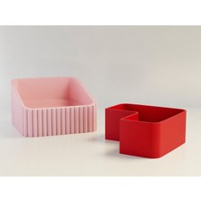 Alvera Fıstık Kasesi – 3D Baskı Çift Hazneli Kabuk Ayırıcı Sunum Kasesi - Pembe Kırmızı