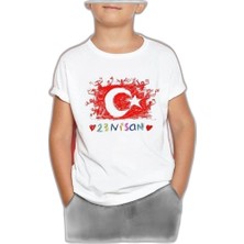 Zamerya Unisex Çocuk Baskılı T-Shirt - Beyaz