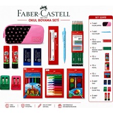 BURADABULDUN Faber-Castell Okul Boyama Kırtasiye Seti 12 Li Boyalar Kalem Silgi Pritt Kalemlik Uçlu Kalem