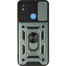 Evimdeyokyok Xiaomi Redmi 9c Kılıf Pars Lens Yüzüklü Silikon - Yeşil