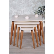 Deniss Home Bohem Serisi 4'lü Mdf Ahşap Zigon Sehpa