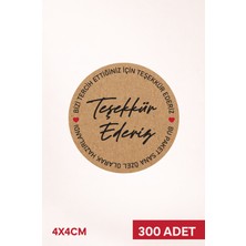 Woisco 300 Adet Teşekkür Etiketi Kraft Sticker, (4X4CM) Teşekkür Ederiz, Paketleme Kargo Etiketi T.NO:101