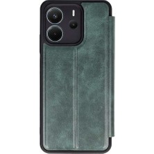 Evimdeyokyok Xiaomi Redmi Note 14 4g Kılıf Flip Cover - Koyu Yeşil