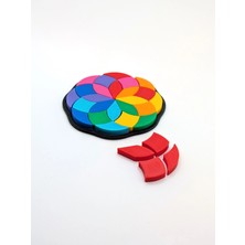 Alvera 3D Baskı Gökkuşağı Mandala Rozet Puzzle Mini (7 Cm) - Renkli Çiçek Deseni Yapboz, Cepte Taşınabilir Zeka Oyunu