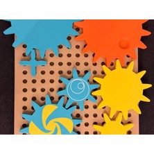 Alvera 3D Baskı Dişli Çarklar Puzzle Tahtası - Döner Zincirleme Dişli Seti, Montessori Fen ve Mekanik Öğretim Materyali