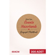 Woisco 300 Adet Teşekkür Etiketi Kraft Sticker, (4X4CM) Paketleme Etiket, Kargo Etiketi T.NO:586