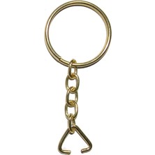Adalı Store Anahtarlık Halkası, Halka + Zincir + Üçgen, 24MM, Altın, Sarı, 1000 Adet