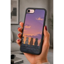 BG AKSESUAR iPhone 7 / 8 / Se Uyumlu Kediler Desenli Kamera Korumalı Darbelere Dayanıklı Kılıf