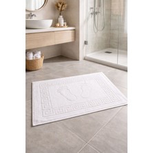 Bikaya Home Lüks Ayak Izi Desenli Otel Havlusu | 50X70 cm | 1 Adet | %100 Pamuk, Extra Yumuşak, Yüksek Emicilik