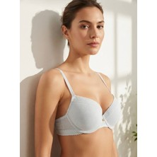 Nixci İntimates Nixci Intimates %100 Pamuklu Balenli Push Up Dolgulu Dantel Detaylı Kadın Sütyen 75 80 85 90