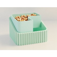 Alvera Fıstık Kasesi – 3D Baskı Çift Hazneli Kabuk Ayırıcı Sunum Kasesi - Mint Mint