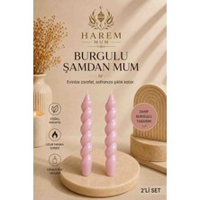 Harem Mum Gül Kurusu Burgulu Şamdan Mum 2'li Set