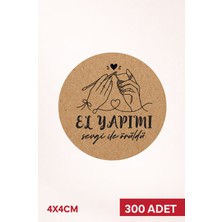 Woisco 300 Adet Teşekkür Etiketi Kraft Sticker, (4X4CM) El Yapımı, Örgü, Paketleme Kargo Etiketi
