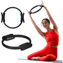 Pilates Ring 30,48 cm Fitness Çemberi - Hafif ve Dayanıklı Köpük Dolgulu Kollar | Kolları, Uyluklar/bacaklar ve Çekirdek Için Esnek Direnç Egzersiz Ekipmanları, Siyah