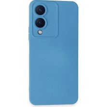 Adalı Store Vivo Y17S Kılıf Nano Içi Kadife Silikon - Mavi