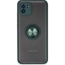 Evimdeyokyok Samsung Galaxy A03 Kılıf Montreal Yüzüklü Silikon Kapak - Yeşil