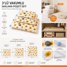 3'lü Vakumlu Hurç Saklama Seti Şeffaf Ön Yüzlü Yorgan Battaniye Kıyafet Düzenleme ve Depolama Poşeti
