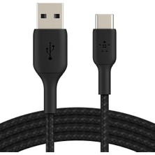 Belkin Örgülü Usb-C Kablosu ,boost Charge Usb-C-Usb Kablosu, NOTE10, S10, Pixel 4, iPad Pro, Nintendo Switch Uyumlu USB C Tipi Kablosu, 1m, Siyah ,CAB002BT1MBK - Teşhir