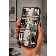 BG AKSESUAR iPhone 7 / 8 / Se Uyumlu Apartman Desenli Kamera Korumalı Darbelere Dayanıklı Kılıf