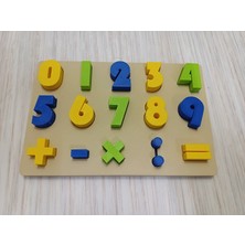 Alvera 3D Baskı Sayılar ve Matematik Sembolleri Öğretim Tahtası - Rakam Eşleştirme Puzzle, Temel Işlem Sembolleri (0-9)