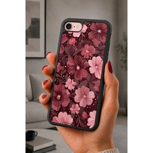 BG AKSESUAR iPhone 7 / 8 / Se Uyumlu Pembeçiçekler Desenli Kamera Korumalı Darbelere Dayanıklı Kılıf
