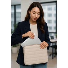 Meschain Meschaın Macbook Air/pro 13" ve 14" Inç Su Geçirmez Laptop Kılıfı Bej