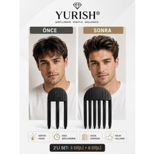 Yurish Unisex Erkek 2'li Siyah Kabarık Saç Kaldırma Kök Volüm Isısız Şekillendirici Tarak Perçem Hacim Verici Kore