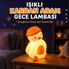 Dekoratif Işıklı Kardan Adam Figürü 10X6X7CM – LED Aydınlatmalı Yılbaşı Masa ve Gece Lambası Süsü