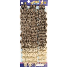 TeknoKapsül Sister Afro Dalgası Saç - Küllü Kahve / Platin Ombreli 8-613
