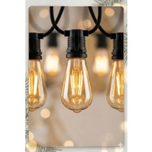 Meks Beyaz 10 Adet 5 Metre Sabit Yanan Modlu 10 Ampul Parti Organizasyon Iç ve Dış Mekan 2700K LED Aydın