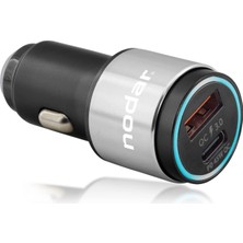 Meks Adaptör Araç Şarj Ü USB + Type C Pd Qc 3.0 45W Metal Siyah