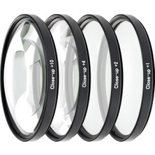 Ayex 77MM Close-Up Filtre Seti, +1, +2, +4 ve +10 Diopter Değerlerinde Dört Optik Cam Filtreden Ol
