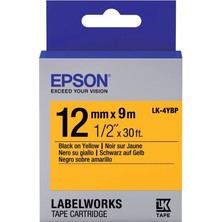 Epson Etiket Kartuşu Pastel Supl Lk-4ybp Siyah/sarı 12 mm (9 M)