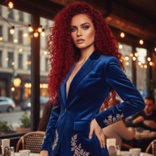 TeknoKapsül Gerçek Front Lace Tül Peruk - Derin Dalgalı - Kızıl 70-75CM