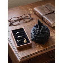 Nokta Labs Peri ve Gül Motifli Kapaklı Takı / Mücevher Saklama Kutusu - Sleeping Fairy Rose Jewelry Box