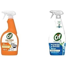 Ultra Hız & Güç Yağ Çözücü Sprey Leke ve Kir Çıkarıcı 1000 ml ve Cif Power Shine Cleanbo