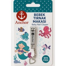 Anchor Zincirli Bebek Tırnak Makası – Paslanmaz Çelik, Kalpli Uç, Güvenli Kesim, Ergonomik Ta