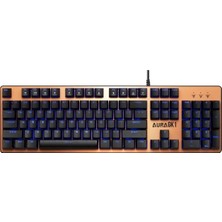 Aura Gk1, USB Kablolu, Ingilizce, Çok Renkli Arka Aydınlatma, Red Mekanik Switch, Bronze Edition,