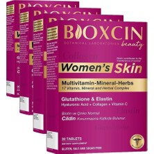 Women's Skin Tablet – Kolajen, Biotin, Glutatyon, Hyaluronik Asit ve Vitamin C Içeren Kadınlara