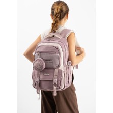 Baginn Ventis Unisex Okul Çantası Ortaokul Lise Cüzdanlı Sırt Çantası 43*30 cm Su Geçirmez Kumaş Vnt5-E