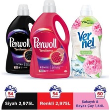 Sıvı Çamaşır Deterjanı 2 x 3l (100 Yıkama) Siyah+Renkli+Vernel Max 1440ML Şakayık