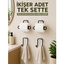 Masa Dostu Rulo Kağıt Tutucu ve Havlu Bez Askılığı Seti 2’şer Adet Toplam 4 Parça Tdms-07