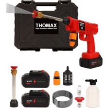 Thomax Şarjlı ve Yüksek Basınçlı Oto Yıkama Makinesi ve Sulama Tabancası Bahçe Yıkama Maki
