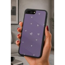 BG AKSESUAR iPhone 7 Plus / 8 Plus Uyumlu Mor Desenli Kamera Korumalı Darbelere Dayanıklı Kılıf