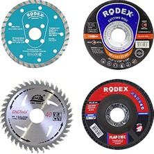 BADEM10 Mermer Ahşap Granit Demir Fayans Kesme Flap Disk Seti (4 Parça)